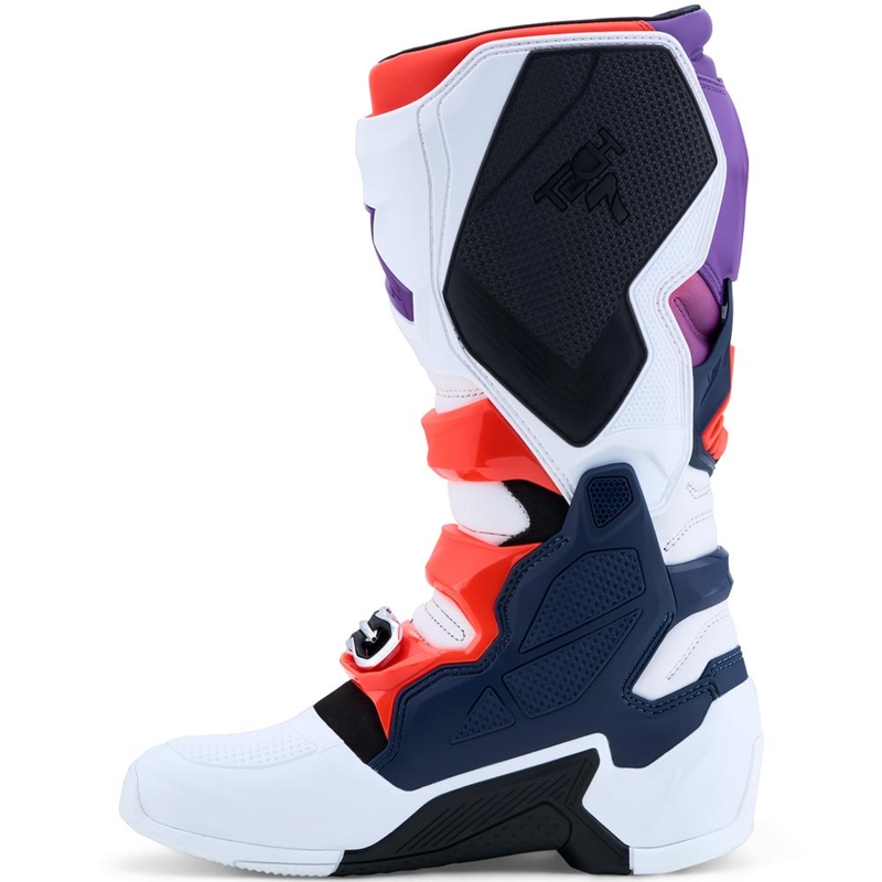 Alpinestars TECH 7 motokrosa zābaki violeti-balti-tumši zili-fluorescējoši sarkani