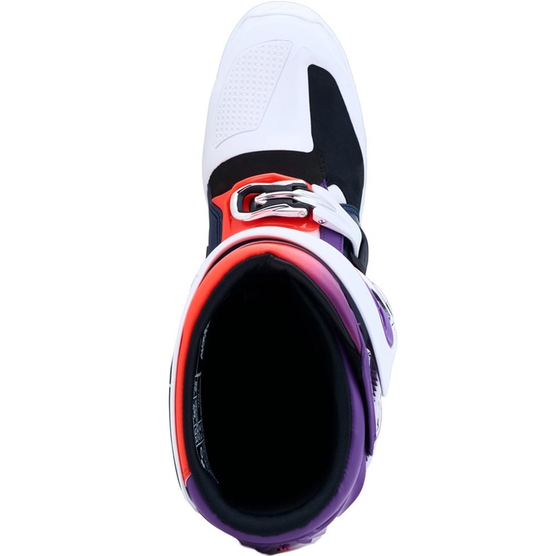 Alpinestars TECH 7 motokrosa zābaki violeti-balti-tumši zili-fluorescējoši sarkani