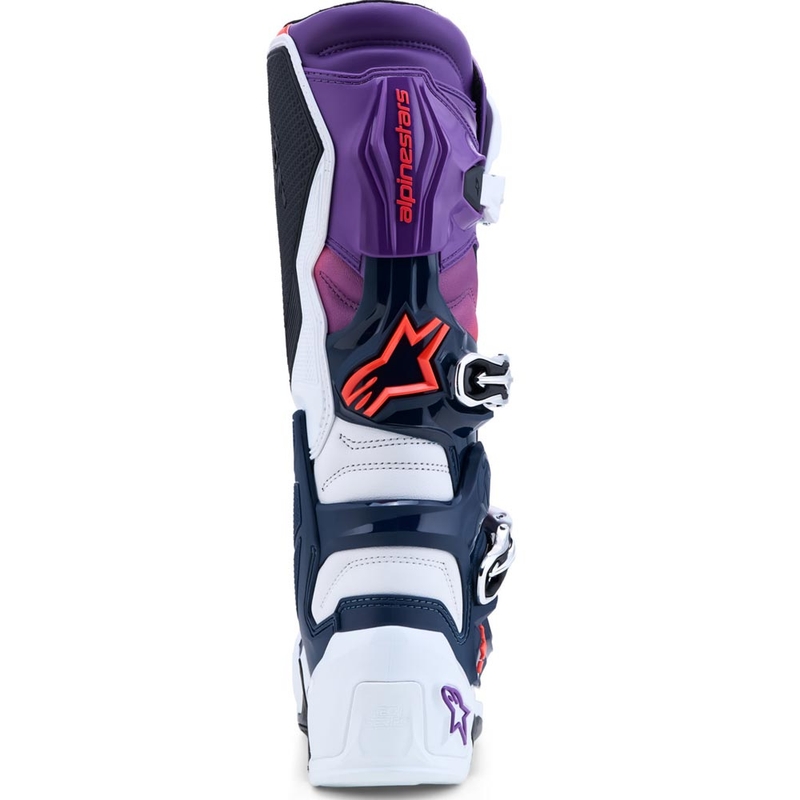Alpinestars TECH 7 motokrosa zābaki violeti-balti-tumši zili-fluorescējoši sarkani