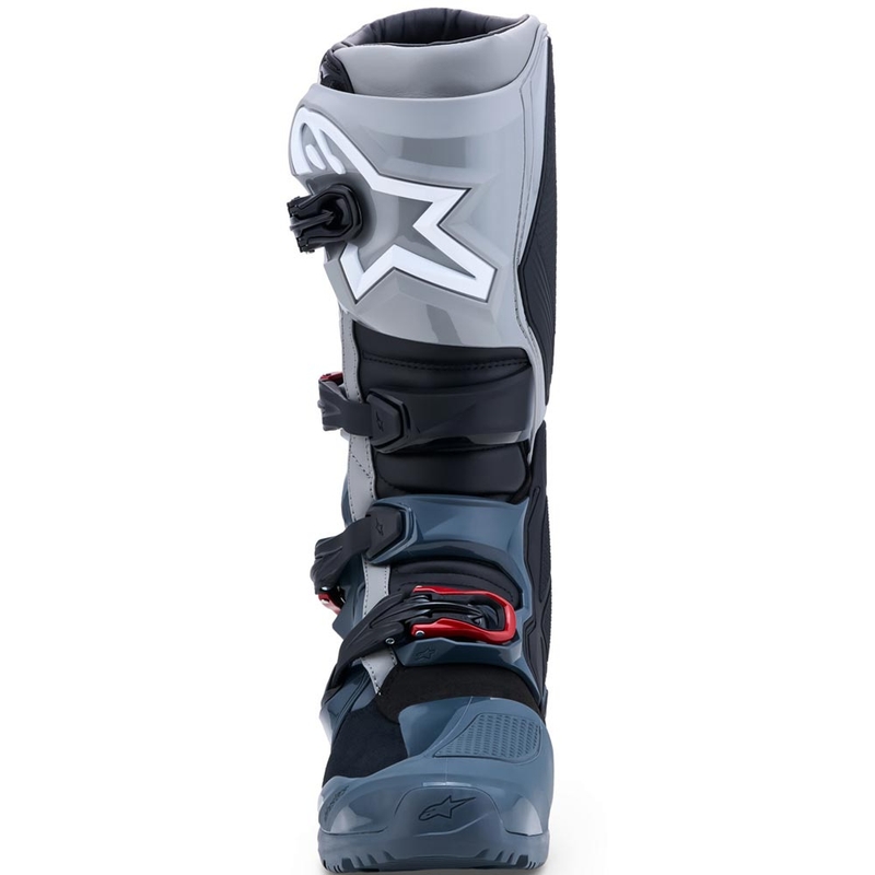 Alpinestars TECH 7 Enduro Drystar motocikla zābaki tumši pelēki-gaiši pelēki-sarkani
