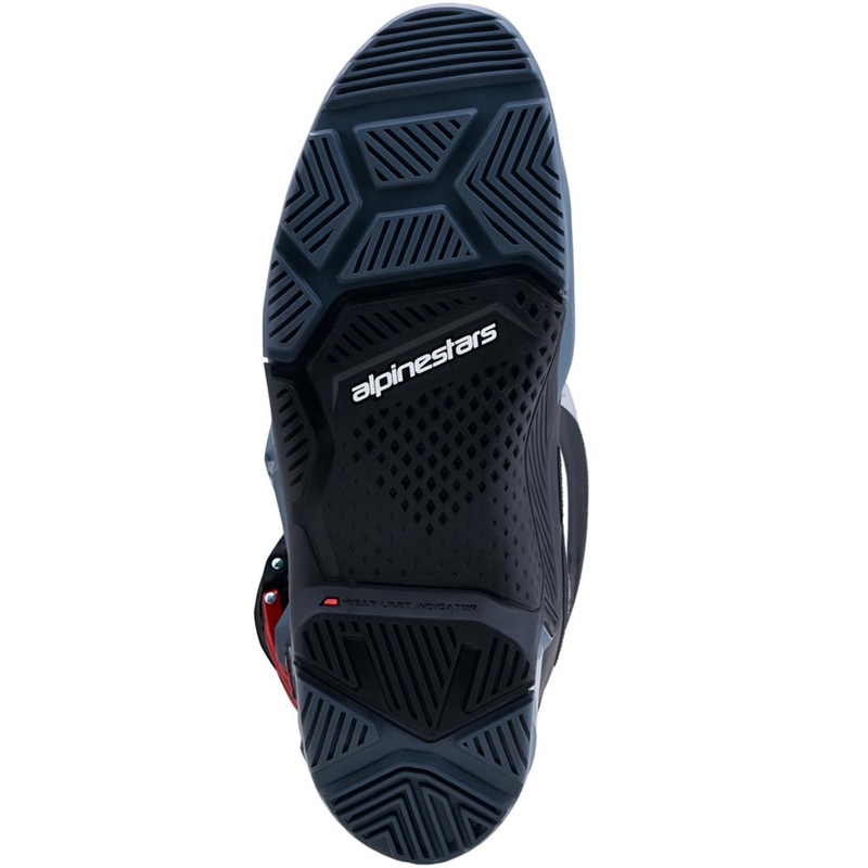 Alpinestars TECH 7 Enduro Drystar motocikla zābaki tumši pelēki-gaiši pelēki-sarkani