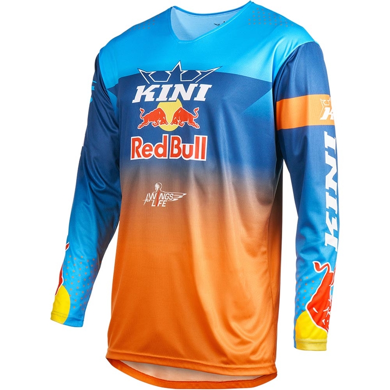 Motokrosa krekls KINI Red Bull 1.0 Rallye zili oranžs