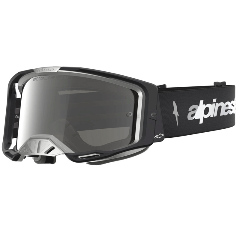 Alpinestars Vision 8 Amber motokrosa brilles melnas-sudrabainas