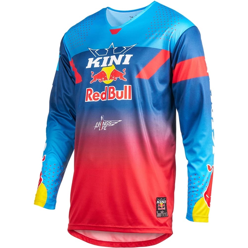 Motokrosa krekls KINI Red Bull 2.0 MXC zili sarkans