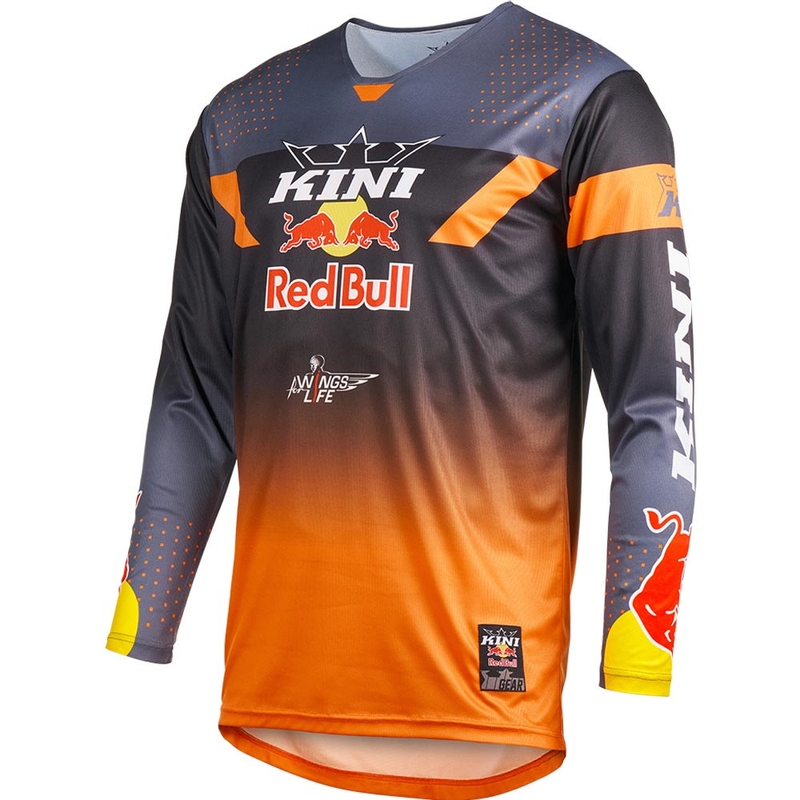 Motokrosa krekls KINI Red Bull 2.0 MXC pelēkoranžs