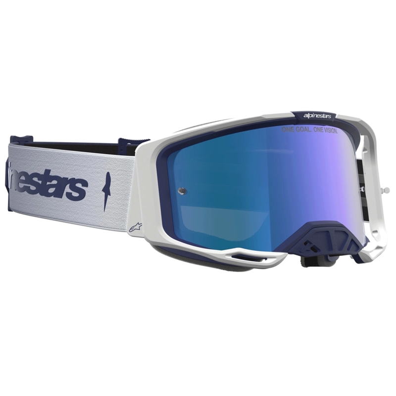 Alpinestars Vision 8 dzintara zili baltas motokrosa brilles