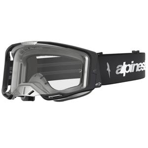 Alpinestars Vision 8 Amber motokrosa brilles, melnas-sudrabainas ar caurspīdīgu pleksiglasu