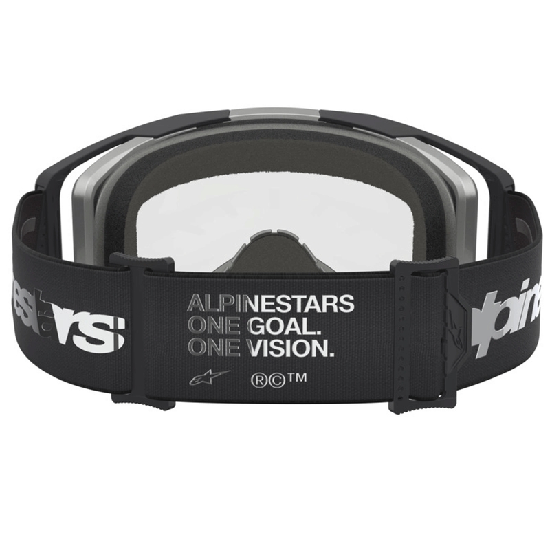 Alpinestars Vision 8 Amber motokrosa brilles, melnas-sudrabainas ar caurspīdīgu pleksiglasu