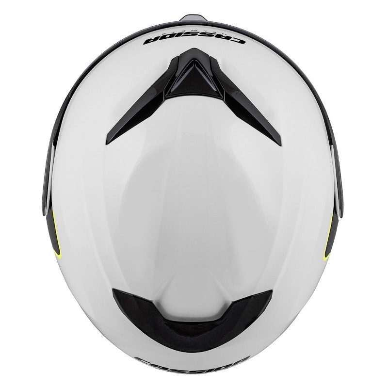 Cassida Compress 2.0 Refraction balta-melna-fluo dzeltena moto ķivere