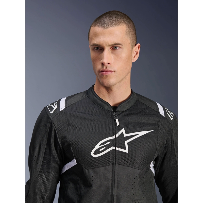 Alpinestars T-SPS Air V2 melnā un baltā motocikla jaka