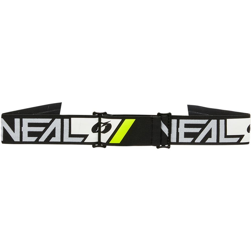 Motokrosa brilles O'Neal B-55 Cram melni baltas ar spoguļzelta plexiglasu