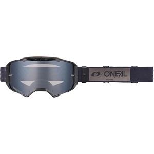 Motokrosa brilles O'Neal B-22 Core melni pelēkas ar spoguļsudraba plexiglass