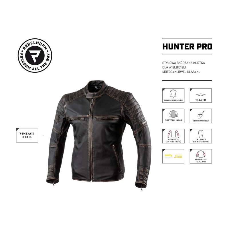 Rebelhorn Hunter Pro Vintage Brown motocikla jaka izpārdošana