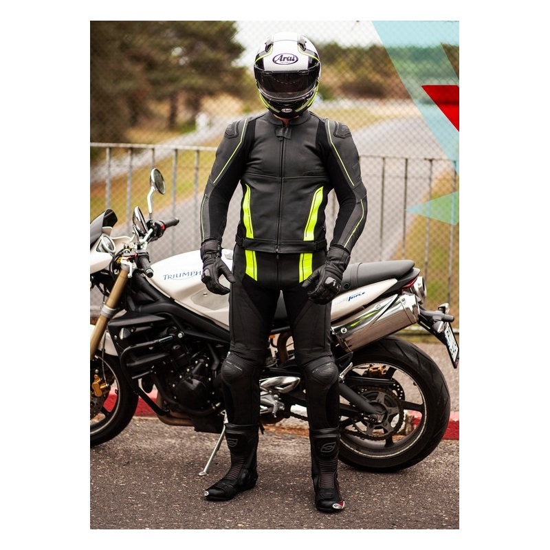 Bunda na motorku Ozone Volt černo-fluo žlutá