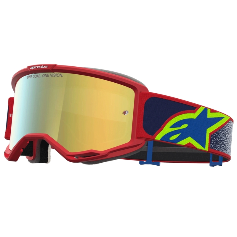 Alpinestars Vision 5 Drag motokrosa brilles sarkanas-zilas-fluorescentas dzeltenas