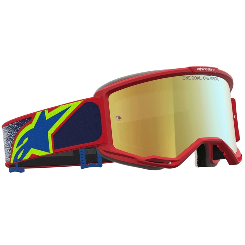 Alpinestars Vision 5 Drag motokrosa brilles sarkanas-zilas-fluorescentas dzeltenas
