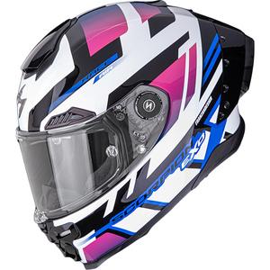 Scorpion EXO-RACE Air Carbon Fury slēgta motocikla ķivere, balta-rozā-zila