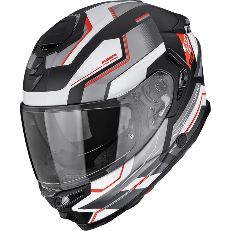 Scorpion EXO-GT SP Air Arkon slēgta motocikla ķivere matēti melna-sudraba-sarkana