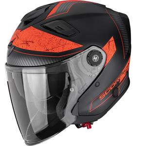 Scorpion EXO-GT Jet Crest atvērtā motocikla ķivere, matēta melna-sarkana