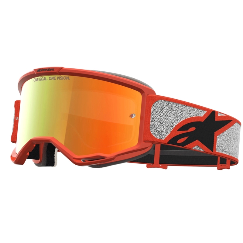 Alpinestars Vision 5 Rora sudrabaini oranžas motokrosa brilles