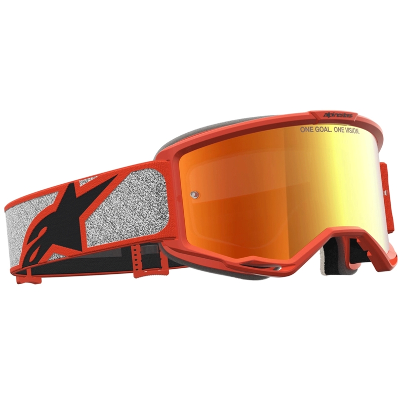 Alpinestars Vision 5 Rora sudrabaini oranžas motokrosa brilles