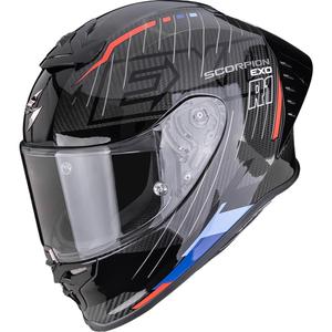 Scorpion EXO-R1 EVO II Air Surge slēgta motocikla ķivere melna-zila-sarkana