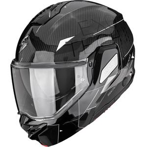 Scorpion EXO-TECH II Carbon Viator atveramā motocikla ķivere melna-sudraba