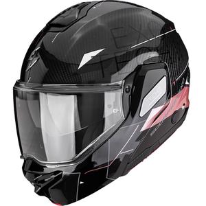 Scorpion EXO-TECH II Carbon Viator atveramā motocikla ķivere melna-rozā