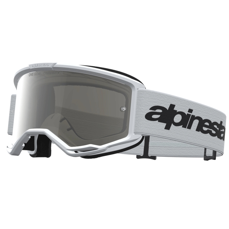 Alpinestars Vision 3 Wordmark motokrosa brilles, baltas-melnas