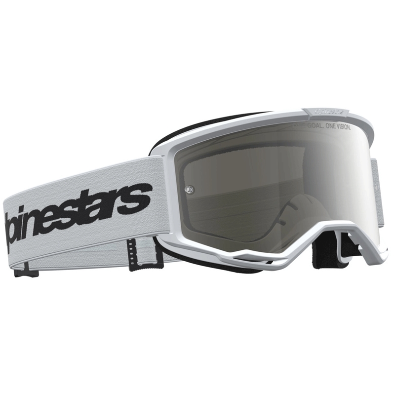 Alpinestars Vision 3 Wordmark motokrosa brilles, baltas-melnas