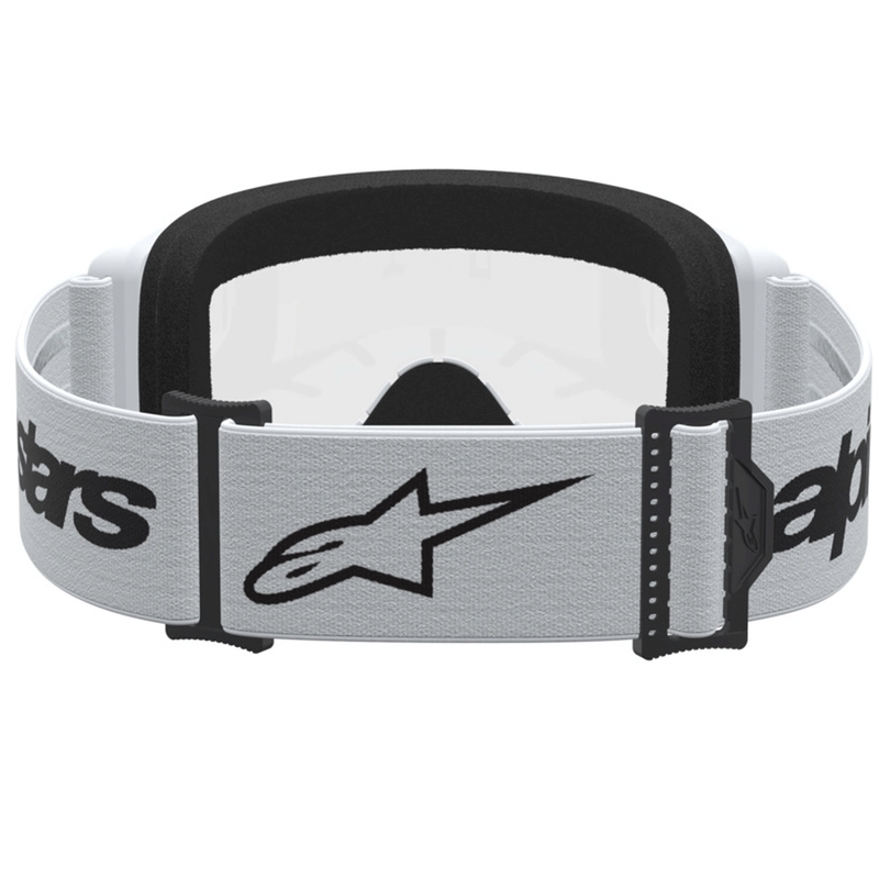 Alpinestars Vision 3 Wordmark motokrosa brilles, baltas-melnas ar caurspīdīgu pleksiglasu