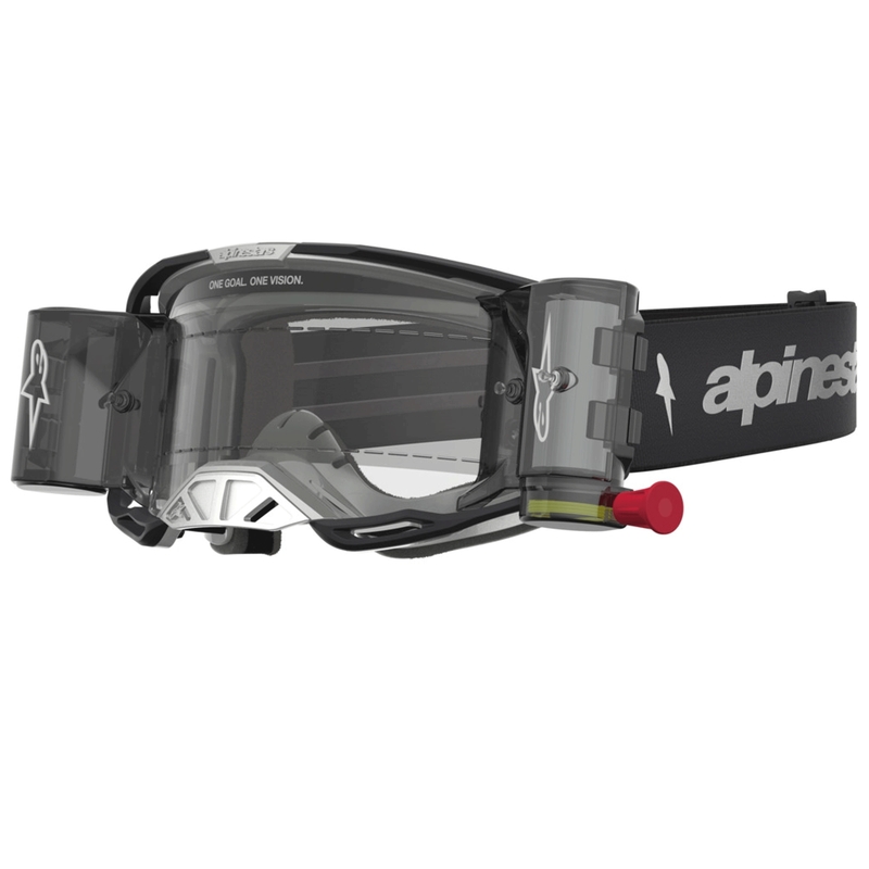 Alpinestars Vision 8 Amber Roll-Off Wide Vision motokrosa brilles, melnas-sudrabainas