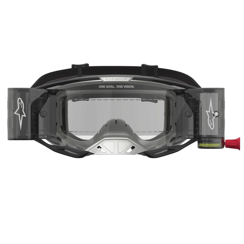 Alpinestars Vision 8 Amber Roll-Off Wide Vision motokrosa brilles, melnas-sudrabainas