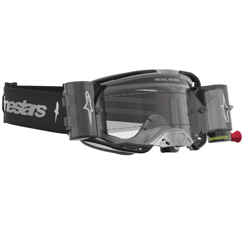 Alpinestars Vision 8 Amber Roll-Off Wide Vision motokrosa brilles, melnas-sudrabainas