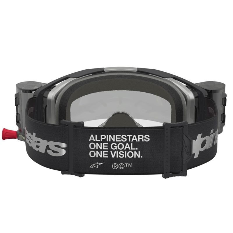 Alpinestars Vision 8 Amber Roll-Off Wide Vision motokrosa brilles, melnas-sudrabainas