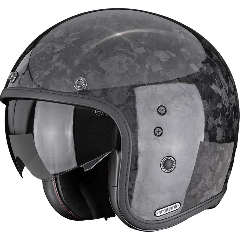 Scorpion Belfast II Carbon Onyx atvērtā motocikla ķivere, melna