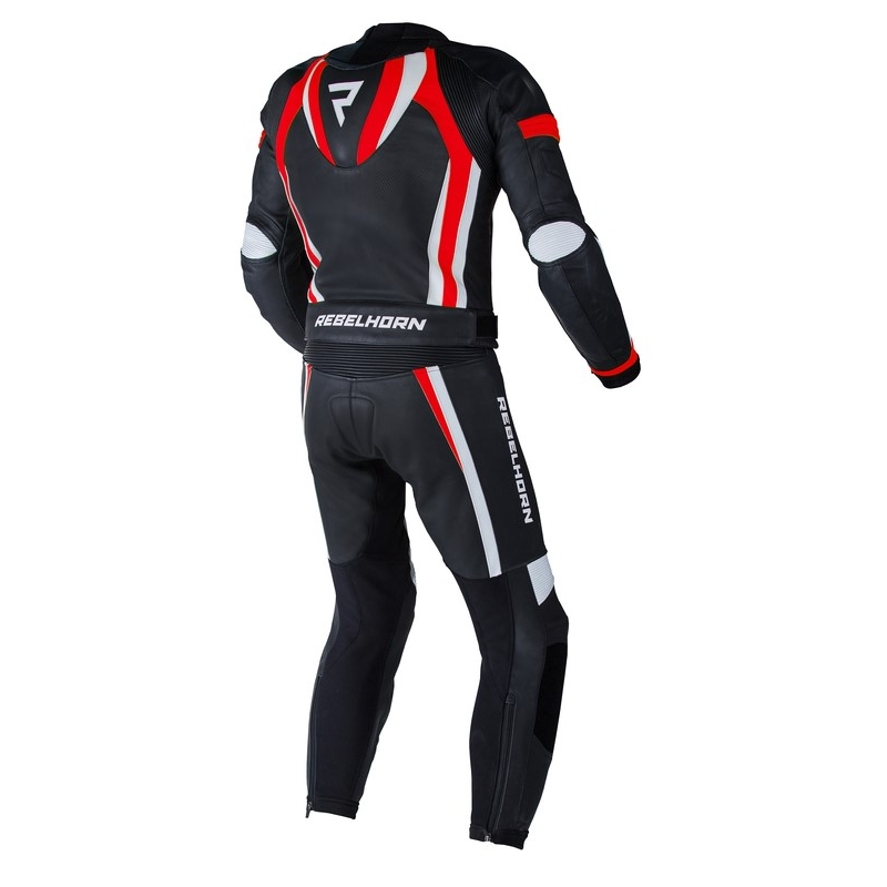 Rebelhorn Piston II PRO melns-balts-fluo sarkans motocikla kombinezons izpārdošana