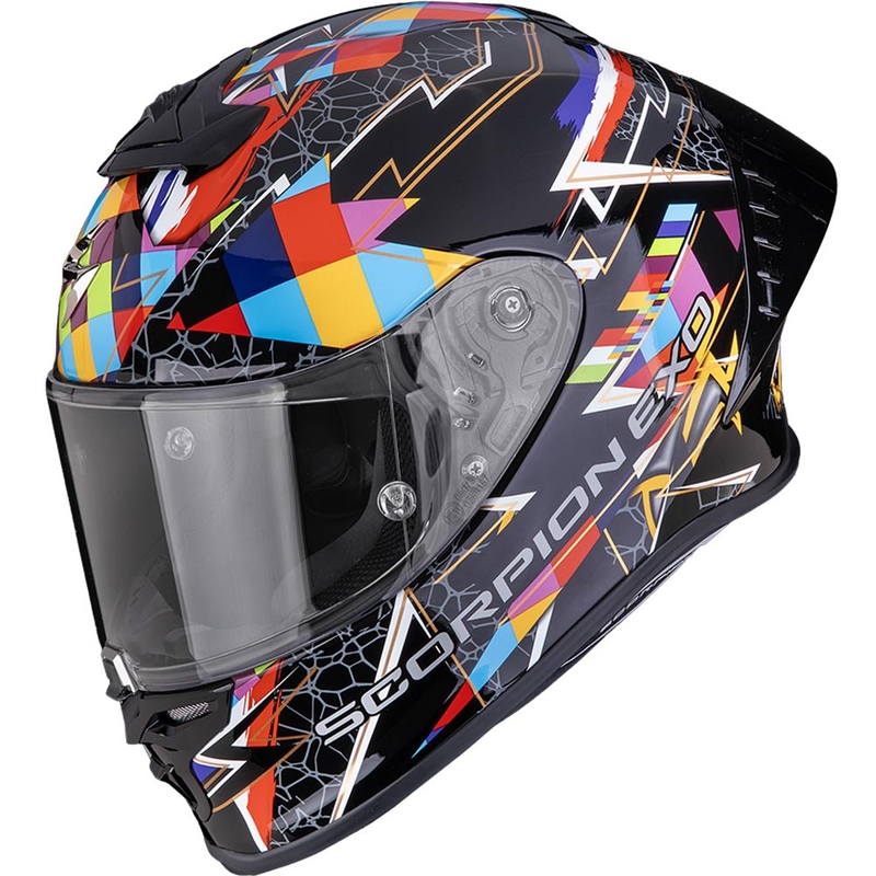 Scorpion EXO-R1 EVO II Air Pouls slēgta motocikla ķivere melna-daudzkrāsaina