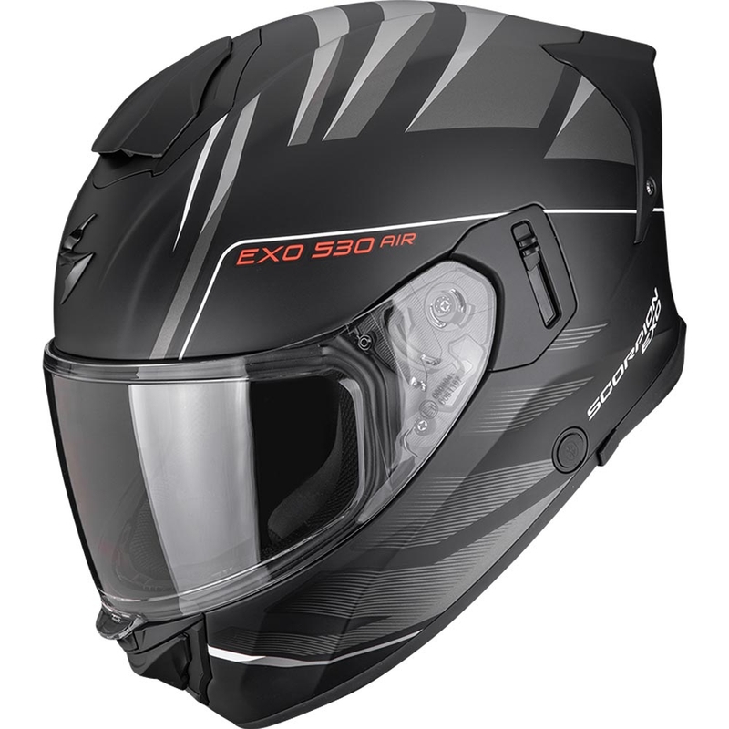 Scorpion EXO-530 Air Tigris slēgta motocikla ķivere, matēta melna-sudraba