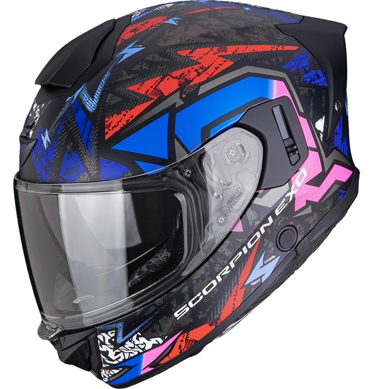Scorpion EXO-530 Air Meteor motocikla ķivere, pilna sejas, matēta, melna-rozā