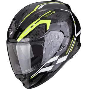 Scorpion EXO-491 KRYPTA motocikla ķivere, melna-fluorescējoši dzeltena-balta