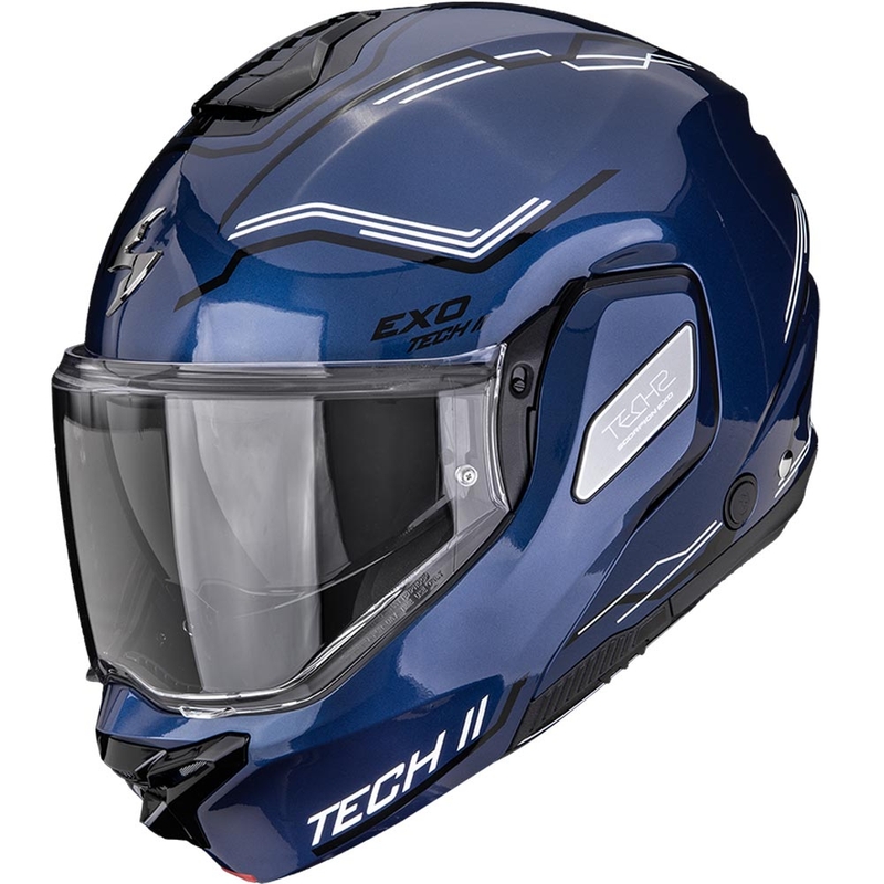 Scorpion EXO-TECH II Dash atveramā motocikla ķivere zila-melna-balta