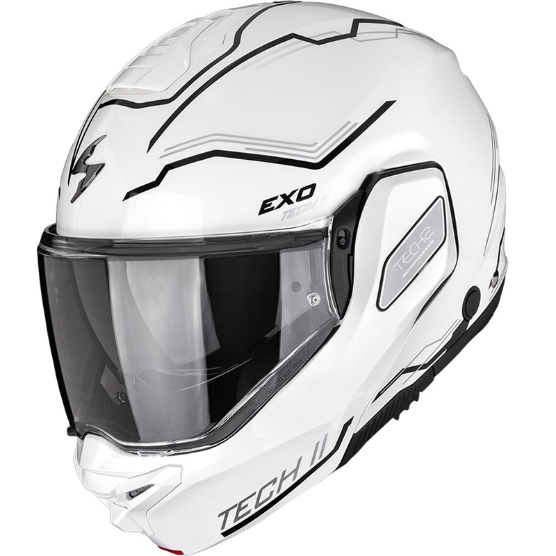 Scorpion EXO-TECH II Dash atveramā motocikla ķivere, balta-sudraba-melna