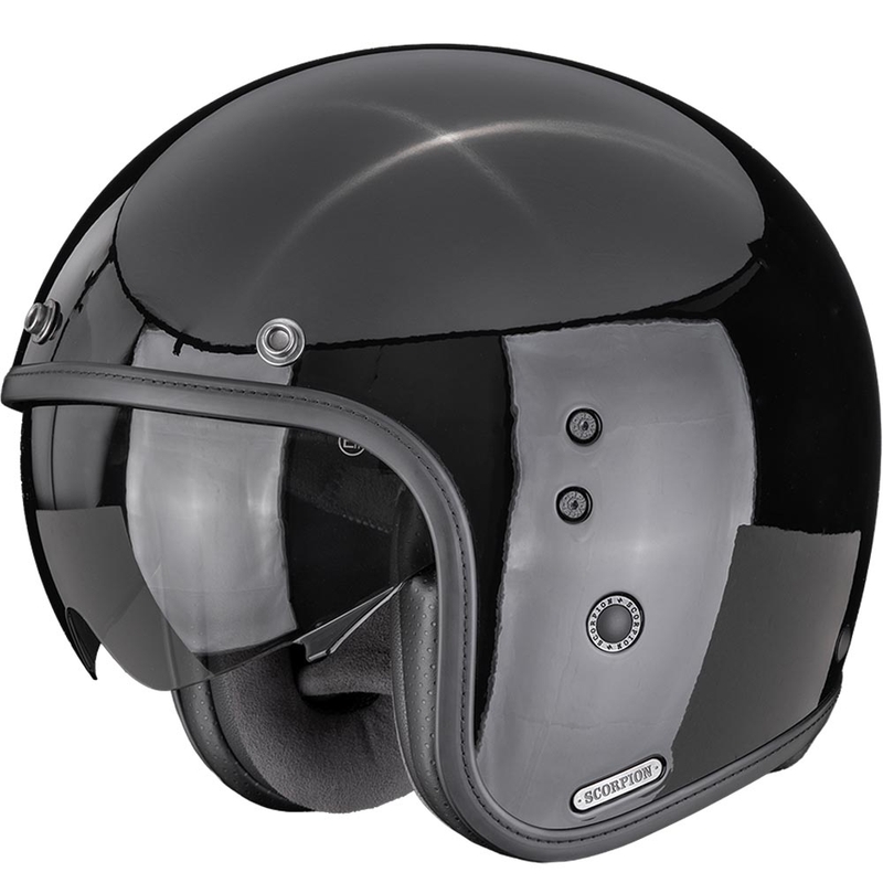 Scorpion Belfast II cietā atvērtā motocikla ķivere, melna