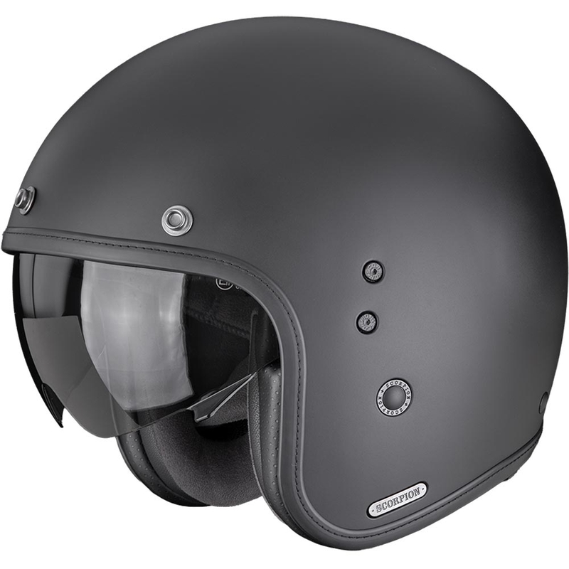 Scorpion Belfast II Solid atvērtā tipa motocikla ķivere, matēta, melna