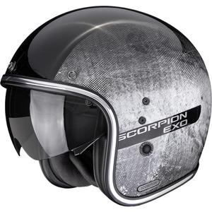 Scorpion Belfast II Quest atvērtā motocikla ķivere, melna-sudraba