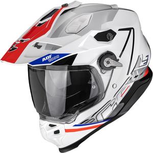 Enduro ķivere Scorpion ADF-9000 Air Summit balta-sarkana-sudraba