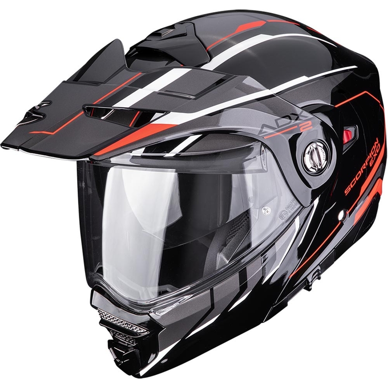 Enduro motocikla ķivere Scorpion ADX-2 Walt melna-sudraba-sarkana