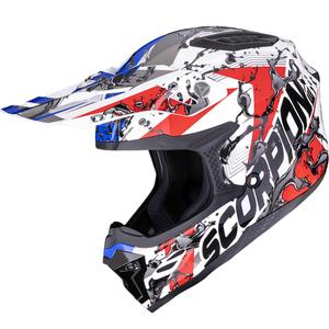 Scorpion SMX-10 Gasoline motokrosa ķivere balta-sarkana-zila-oranža