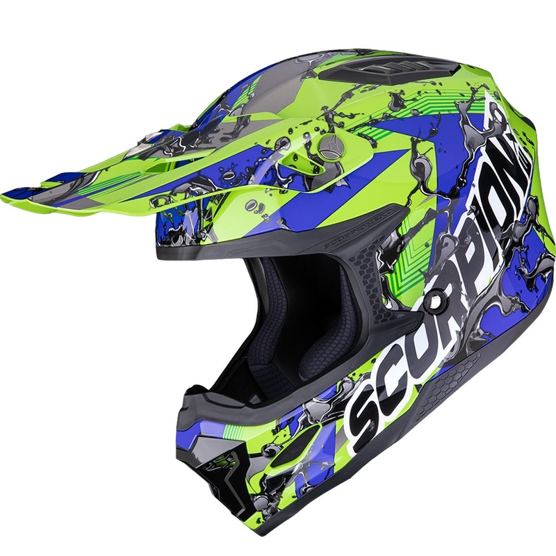 Scorpion SMX-10 Gasoline motokrosa ķivere zaļa-zila-melna